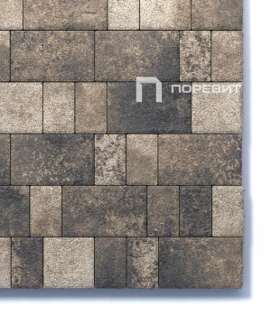 Тротуарная плитка Б.1.Фсм.6 гранит (н/м) листопад (бело-черно-коричневый) - Старый Замок