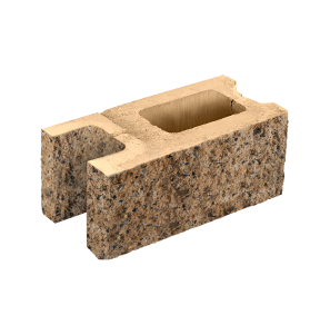 Заборный блок колотый, стеновой, 380*190*140мм, степняк