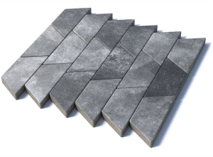 Тротуарная плитка Трапеция, 80 мм, Антрацит
