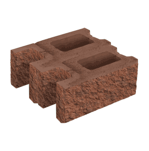 Заборный блок колотый, стеновой утолщенный, 380*380*140мм, клинкер
