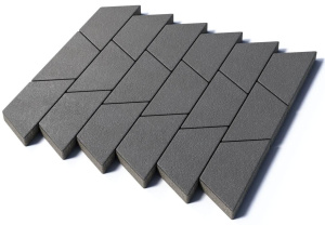 Тротуарная плитка Трапеция, 80 мм, гранит, серый